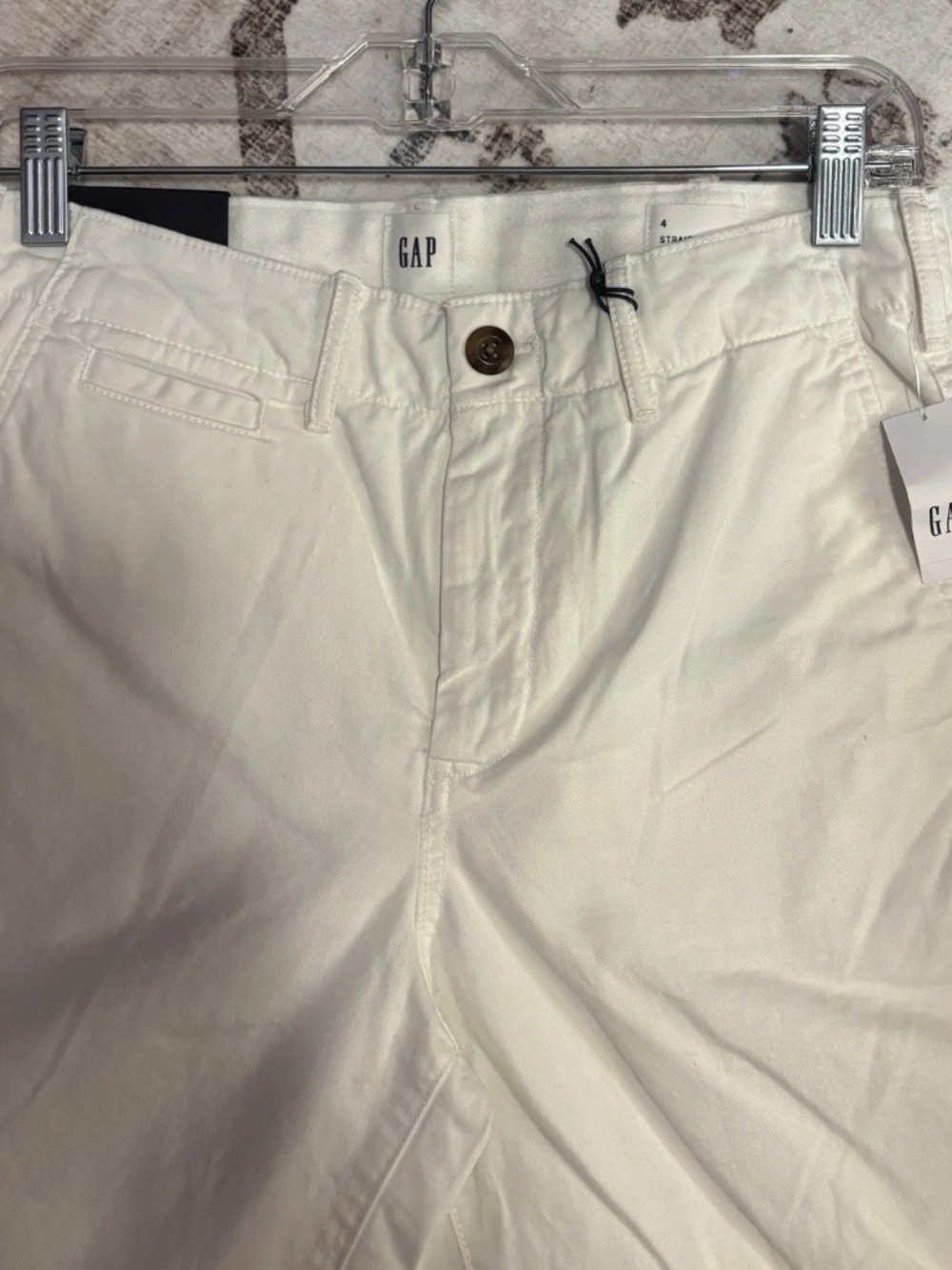 GAP | Women’s White High Rise Straight Leg Stretch Ankle Length Khaki Size 4 NWT